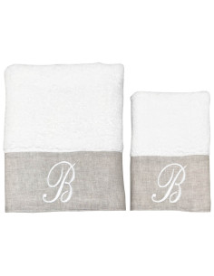 BIANCOPERLA SET 2 ASCIUGAMANI VISO E OSPITE CON INIZIALE... 2