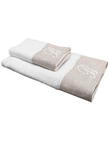 BIANCOPERLA SET 2 ASCIUGAMANI VISO E OSPITE CON...