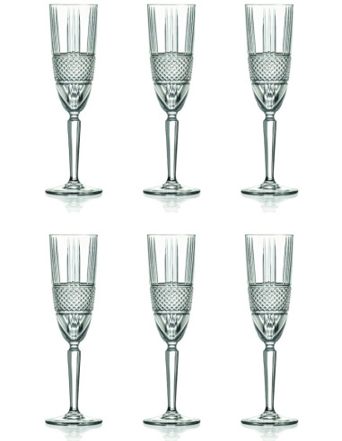 RCR SET 6 CALICI FLUTE 19 CL - BRILLANTE