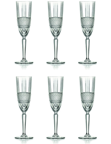 RCR SET 6 CALICI FLUTE 19 CL - BRILLANTE