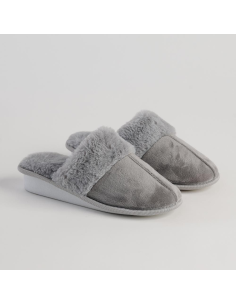 NOIDINOTTE PANTOFOLE DONNA IN CORAL FLEECE E VELLUTO