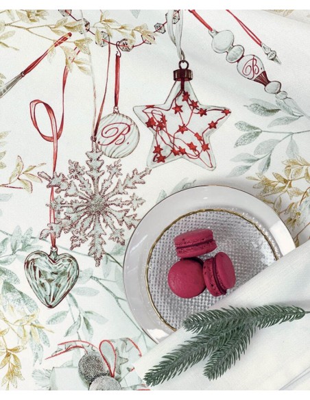 BLUMARINE TOVAGLIA RETTANGOLARE IN PANAMA ANTIMACCHIA - BIANCO NATALE