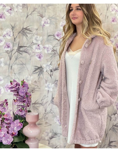 BLUMARINE VESTAGLIA DONNA DA CAMERA ABBOTTONATA - CANDORE