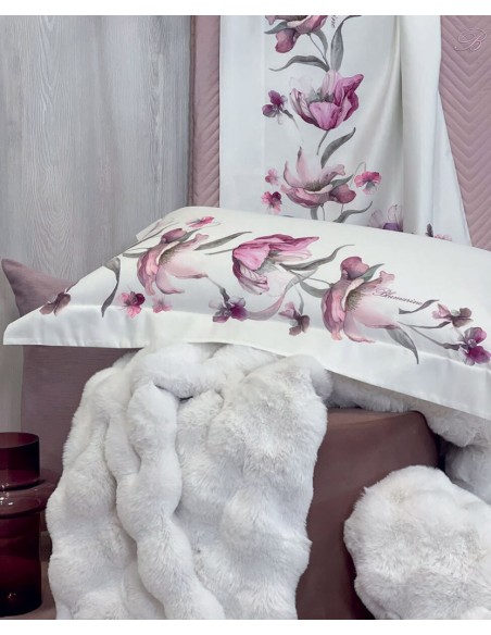 BLUMARINE COMPLETO LENZUOLA MATRIMONIALE IN RASO - FLEURETTE