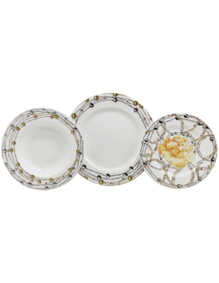 BLUMARINE SERVIZIO DI PIATTI 55 PEZZI IN PORCELLANA - PEONIA