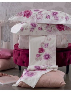 BLUMARINE COMPLETO LENZUOLA MATRIMONIALE IN PERCALLE - ROSE
