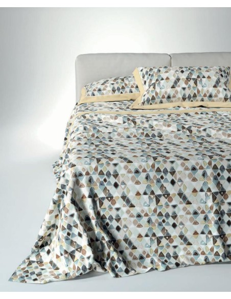 DONDI COMPLETO LENZUOLA-COPRILETTO MATRIMONIALE IN PERCALLE - PERLAGE