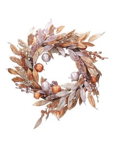 ANDREA FONTEBASSO GHIRLANDA SPIGHE E BACCHE 52 CM - BERRY