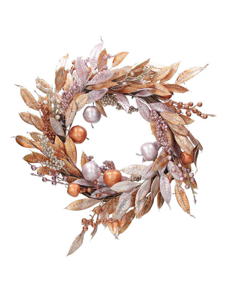 ANDREA FONTEBASSO GHIRLANDA SPIGHE E BACCHE 52 CM - BERRY