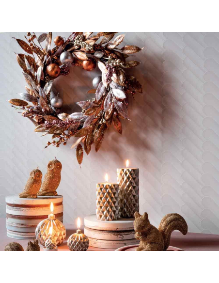 ANDREA FONTEBASSO GHIRLANDA SPIGHE E BACCHE 52 CM - BERRY