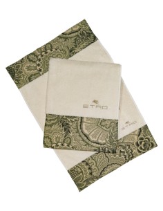 ETRO SET 2 ASCIUGAMANI VISO E OSPITE IN SPUGNA DI COTONE...