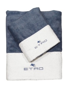 ETRO SET 2 ASCIUGAMANI VISO E OSPITE IN SPUGNA DI COTONE...