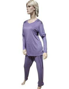 ROSA POIS PIGIAMA DONNA GIROGOLA, MANICA LUNGA E PANTALONE