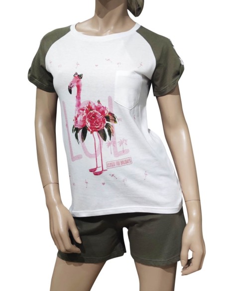 MANAM PIGIAMA DONNA GIROGOLA, MEZZA MANICA E PANTALONCINO