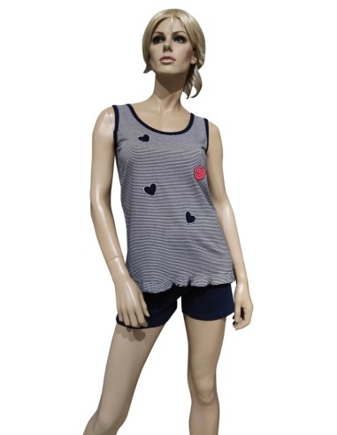 ROSA E MENTA PIGIAMA DONNA SPALLA LARGA E...