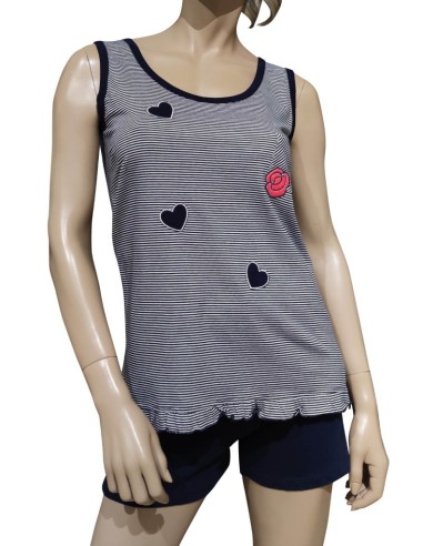 ROSA E MENTA PIGIAMA DONNA SPALLA LARGA E...