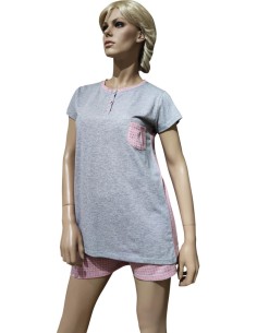 ROSA E MENTA PIGIAMA DONNA SERAFINO, MEZZA MANICA E...