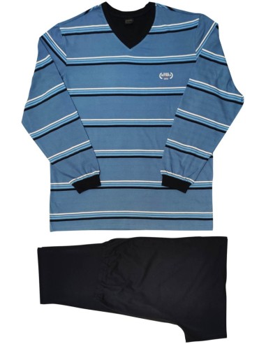 SCHIESSER PIGIAMA UOMO SCOLLO V MANICA LUNGA E...