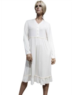 ALBA CAMICIA DA NOTTE DONNA MANICA LUNGA SERAFINO MICROMODAL