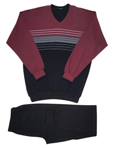 SCHIESSER PIGIAMA UOMO SCOLLO V MANICA LUNGA E...