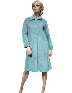 ROSA E MENTA VESTAGLIA DONNA INVERNALE IN PILE CON BOTTONI