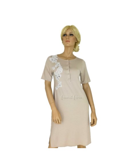 TATA' CAMICIA DA NOTTE DONNA SERAFINO MEZZA MANICA IN VISCOSA - SIBILLA