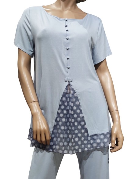 TATA' PIGIAMA DONNA SERAFINO, MEZZA MANICA E PANTALONE - CAMILLA