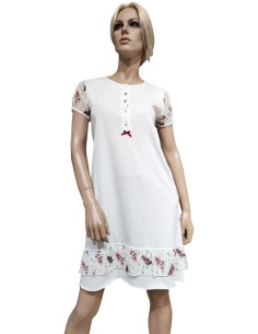 ROSA E MENTA CAMICIA DA NOTTE DONNA SERAFINO MEZZA MANICA...