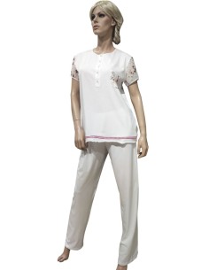 ROSA E MENTA PIGIAMA DONNA SERAFINO, MEZZA MANICA E...