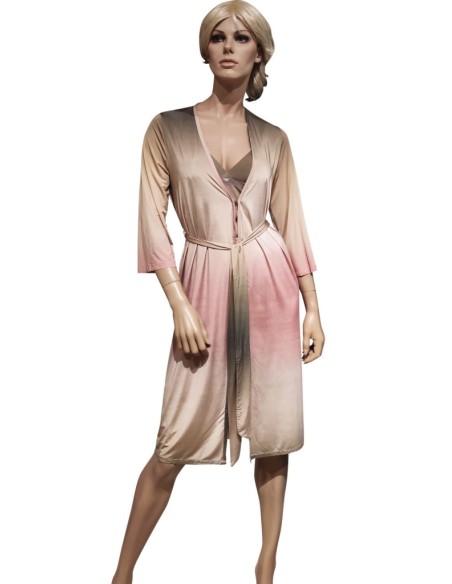 MILLENOTTI COMPLETO LINGERIE DONNA VESTAGLIA E SOTTOVESTE IN VISCOSA - LUCY