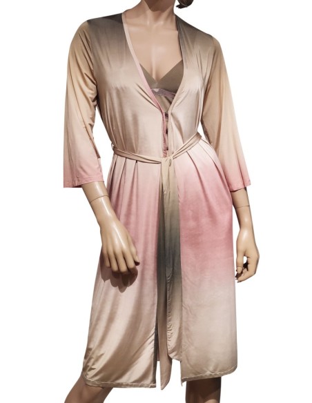 MILLENOTTI COMPLETO LINGERIE DONNA VESTAGLIA E SOTTOVESTE IN VISCOSA - LUCY