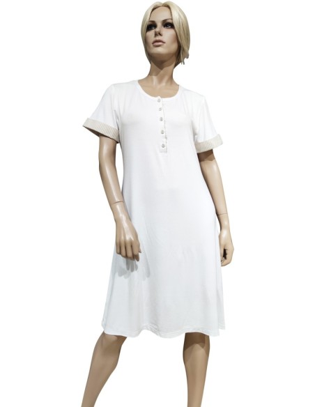 ALBA CAMICIA DA NOTTE DONNA SERAFINO MEZZA MANICA IN VISCOSA