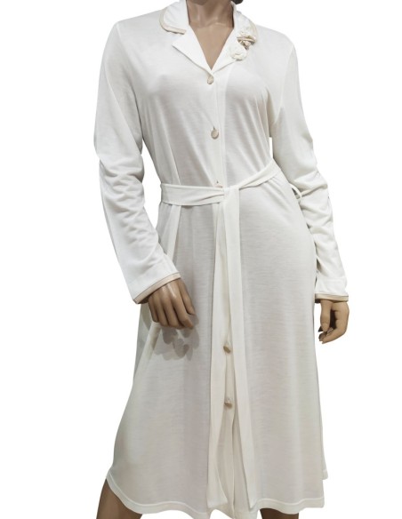 ALBA VESTAGLIA ABBOTTONATA DONNA MANICA LUNGA IN MICROMODAL