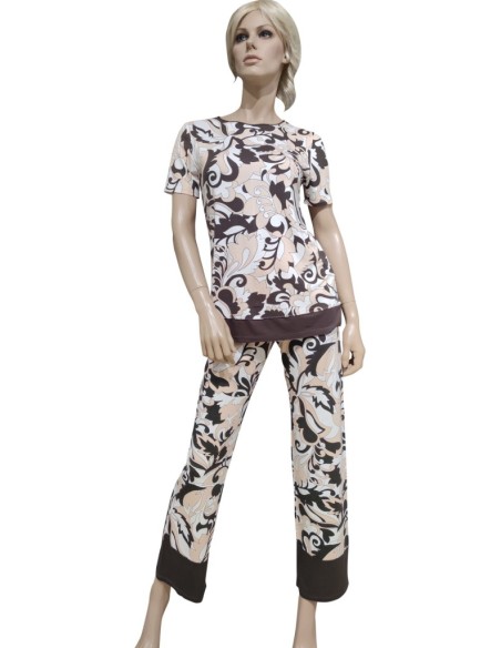 TATA' PIGIAMA DONNA GIROGOLA, MEZZA MANICA E PANTALONE - BRIANNA