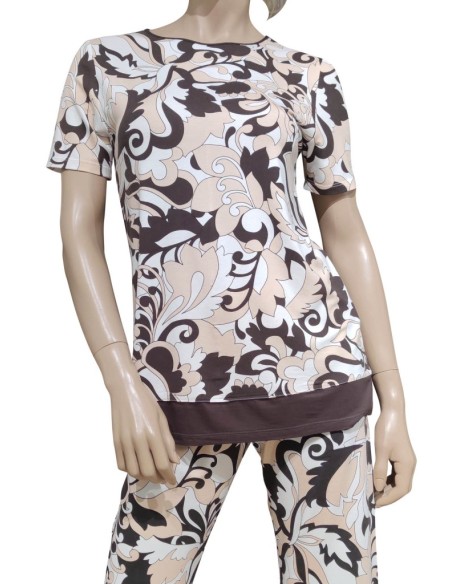 TATA' PIGIAMA DONNA GIROGOLA, MEZZA MANICA E PANTALONE - BRIANNA