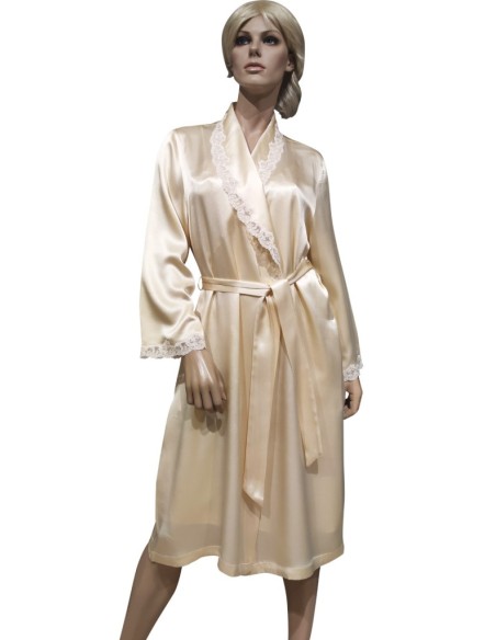 SELITE COMPLETO LINGERIE DONNA VESTAGLIA E SOTTOVESTE 100% SETA - COLLIER