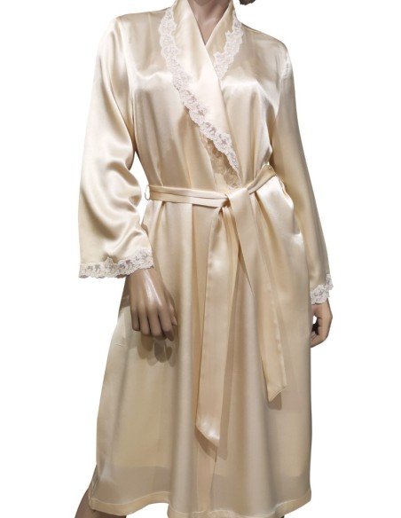 SELITE COMPLETO LINGERIE DONNA VESTAGLIA E SOTTOVESTE 100% SETA - COLLIER