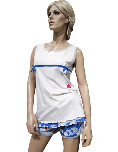 OGHAM PIGIAMA DONNA SPALLA LARGA E PANTALONCINO...