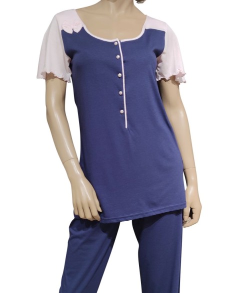 HARMONY PIGIAMA DONNA SERAFINO, MEZZA MANICA E PANTALONE