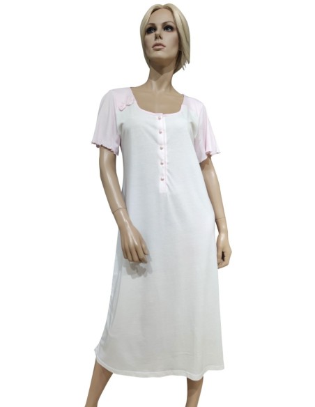 HARMONY CAMICIA DA NOTTE DONNA SERAFINO MEZZA MANICA IN COTONE MODAL