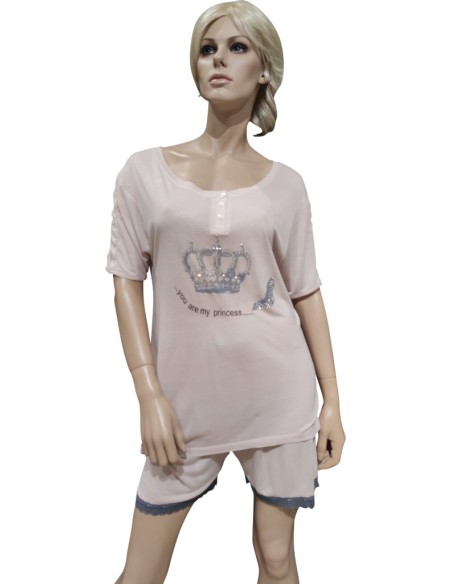 DOLCI CHICCHE PIGIAMA DONNA SERAFINO MEZZA MANICA E PANTALONCIO