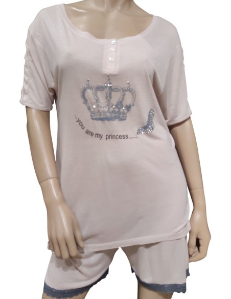 DOLCI CHICCHE PIGIAMA DONNA SERAFINO MEZZA MANICA E PANTALONCIO