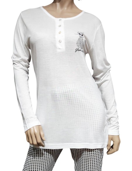 DOLCI CHICCHE PIGIAMA DONNA SERAFINO, MANICA LUNGA E PANTALONE