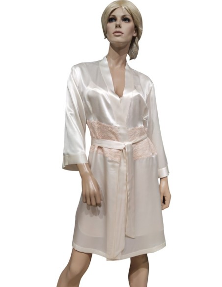 SELITE COMPLETO LINGERIE DONNA VESTAGLIA E SOTTOVESTE 100% SETA - DOLLY