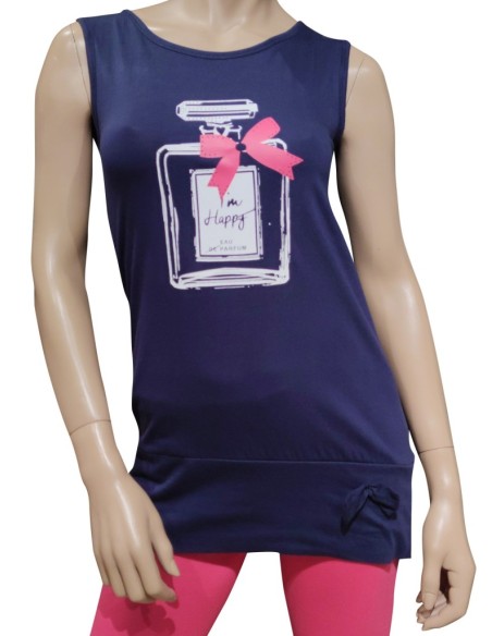 KICCHE YOUNG PIGIAMA DONNA SPALLA LARGHA E PANTALONCINO IN COTONE