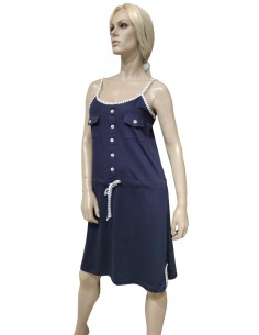 KICCHE YOUNG CAMICIA DA NOTTE DONNA SPALLA STRETTA IN COTONE