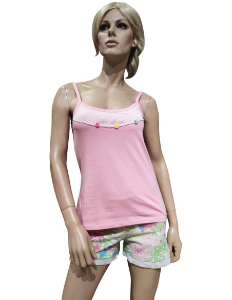 GABRIELLA FERRUCCI PIGIAMA DONNA SPALLA STRETTA E PANTALONCINO - BAHAMAS