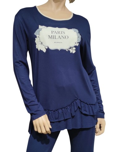 PEPITA PIGIAMA DONNA GIROGOLA, MANICA LUNGA E...