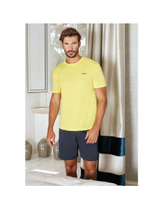 QBO PIGIAMA UOMO GIROCOLLO MEZZA MANICA E PANTALONCINO