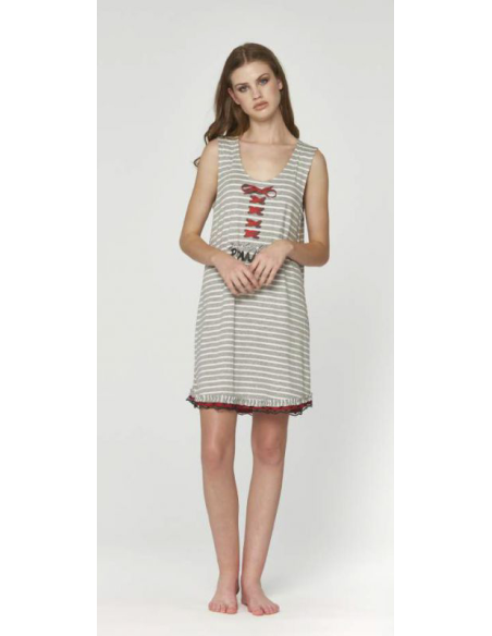 PEPITA CAMICIA DA NOTTE DONNA SPALLA LARGA IN VISCOSA - TERRY